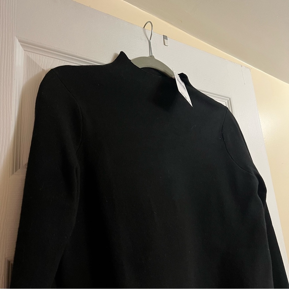 NWT Mango Perkins-Neck Sweater Black - Picture 6 of 11